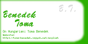 benedek toma business card